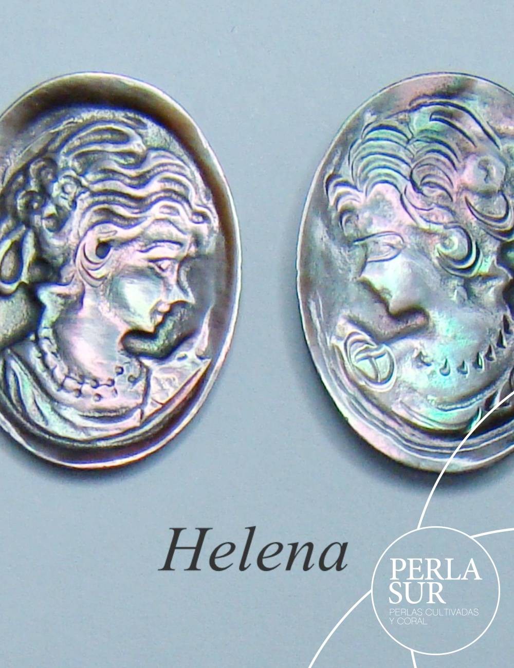 Par Helena 12x16mm Camafeo Nácar Tahití