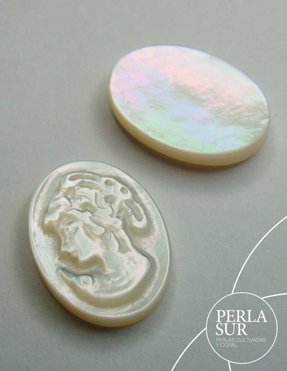 Par 10x14mm Helena Camafeo Nácar Australiana