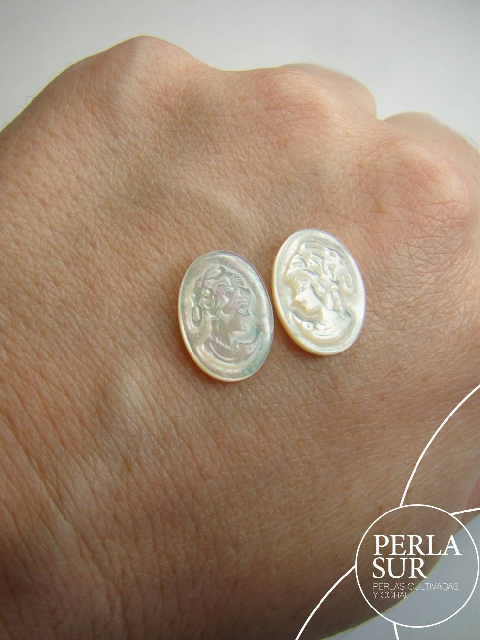 Par 10x14mm Helena Camafeo Nácar Australiana