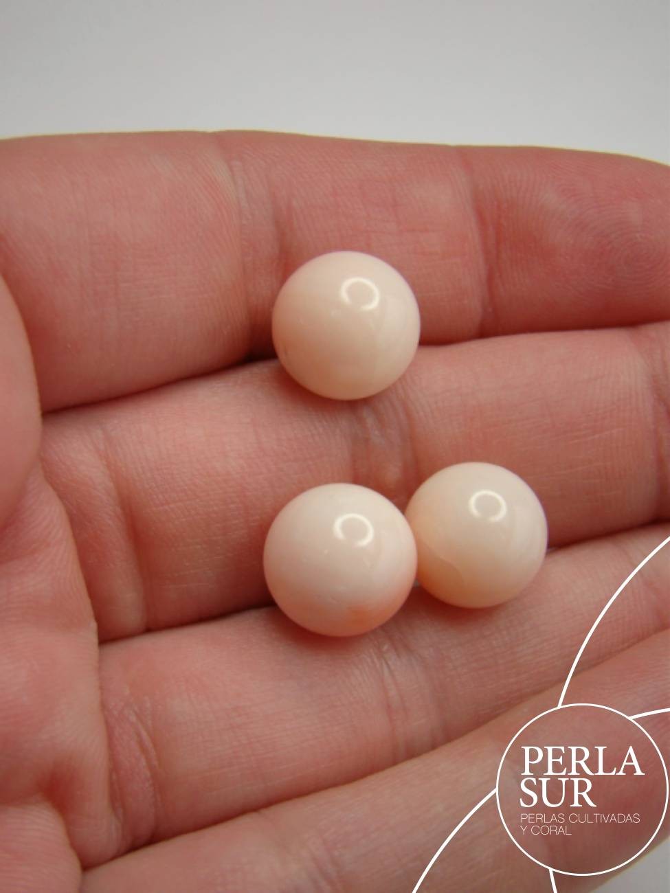 Trío Bolas 10-10´5mm Coral Rosa
