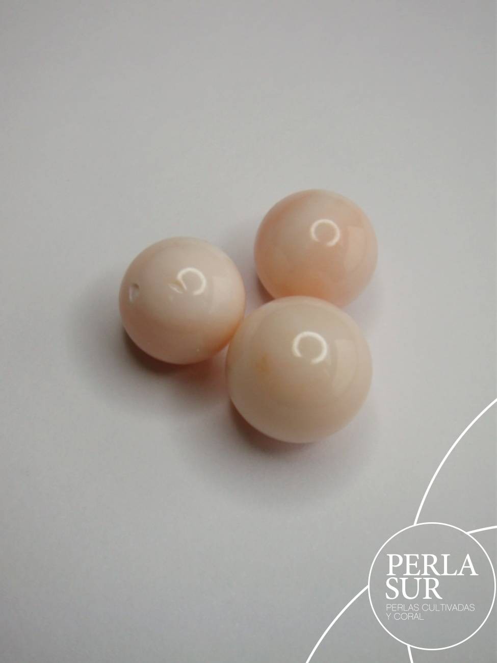Trío Bolas 12-13mm Coral Rosa