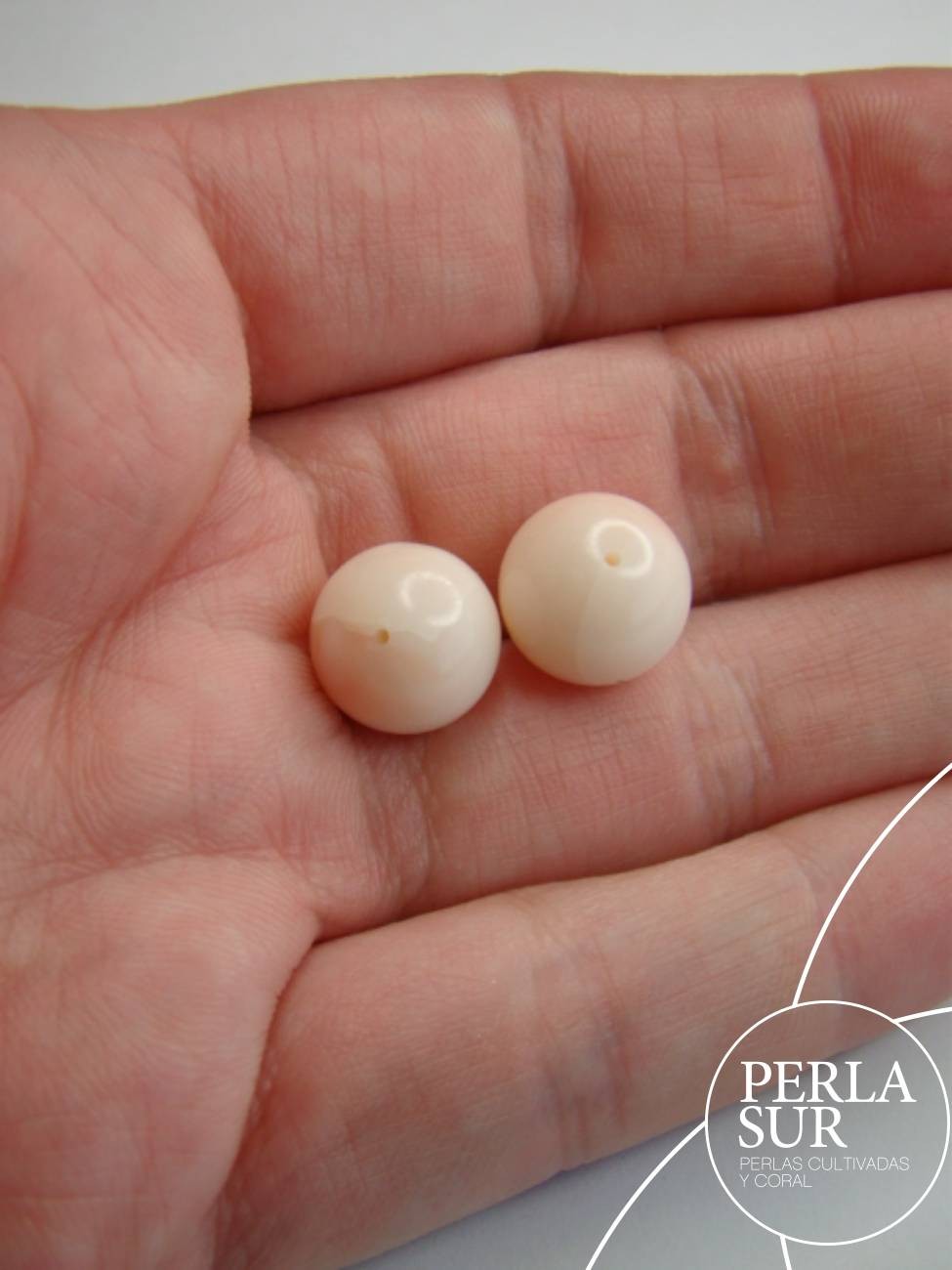 Par Bolas 11mm ½t. Coral Rosa