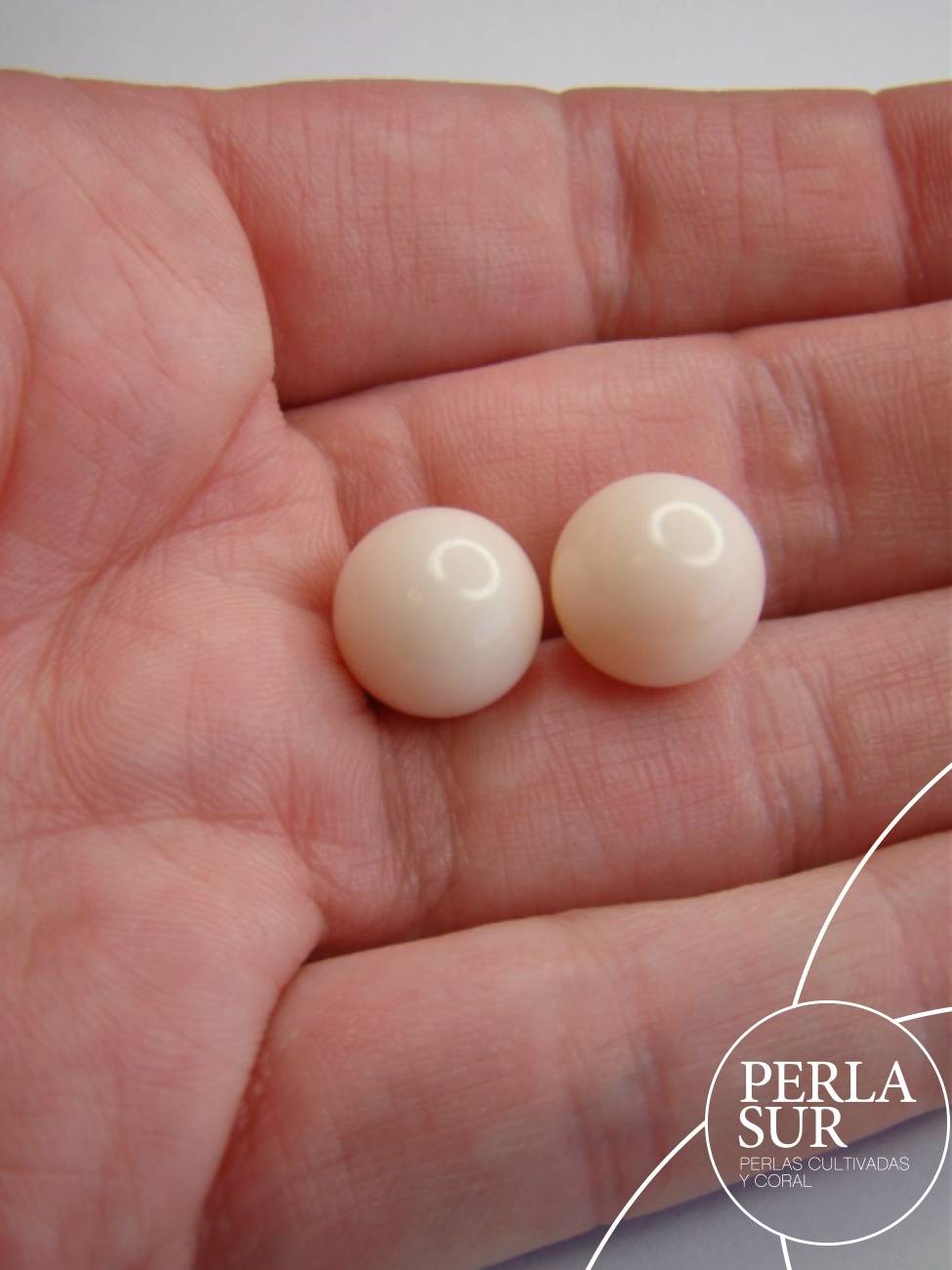 Par Bolas 11mm ½t. Coral Rosa