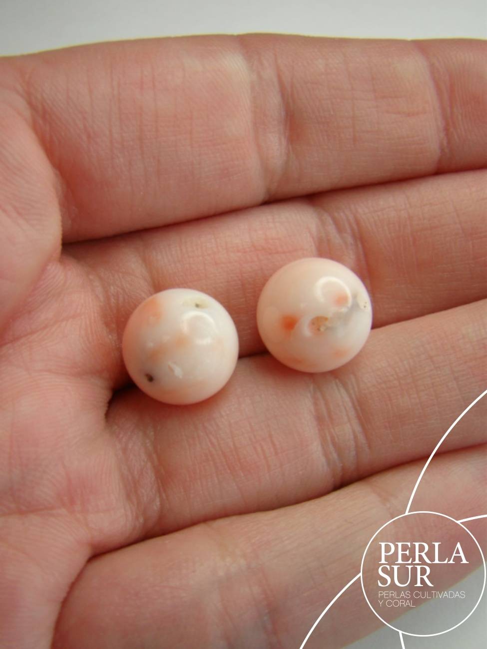 Par Bolas 10´5mm Coral Rosa