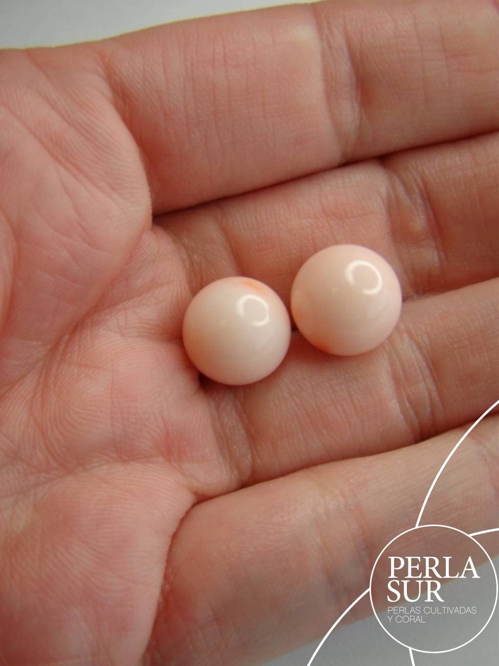 Par Bolas 10´5mm Coral Rosa