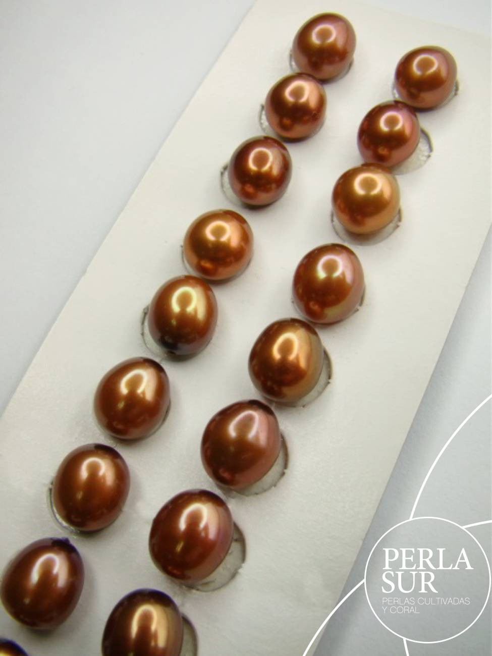 Pareja Perla 8-8'5mm Chocolate 1/2T. Oval