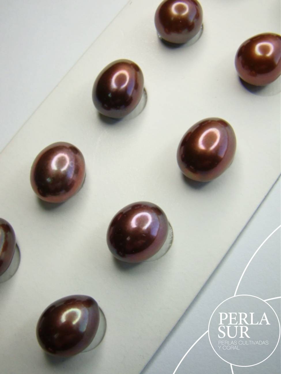 Pareja Perla 9-10mm Oval Brownie SIN taladro