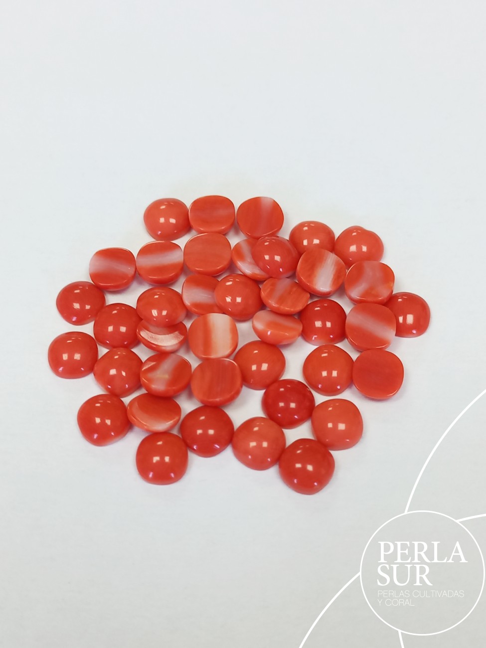 Cabujón 8mm antik coral japonés