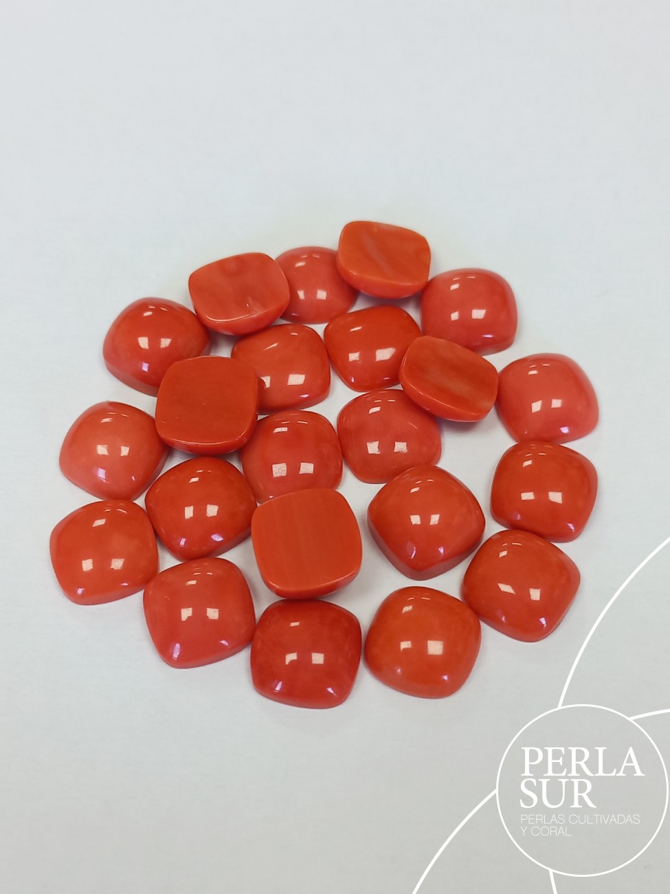 Cabujón 12mm antik coral japonés