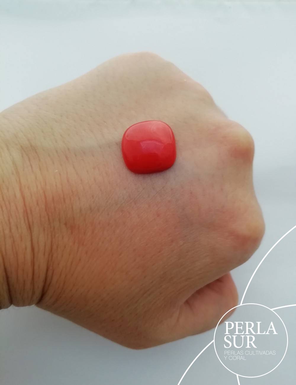 Cabujón 14mm antik coral japonés