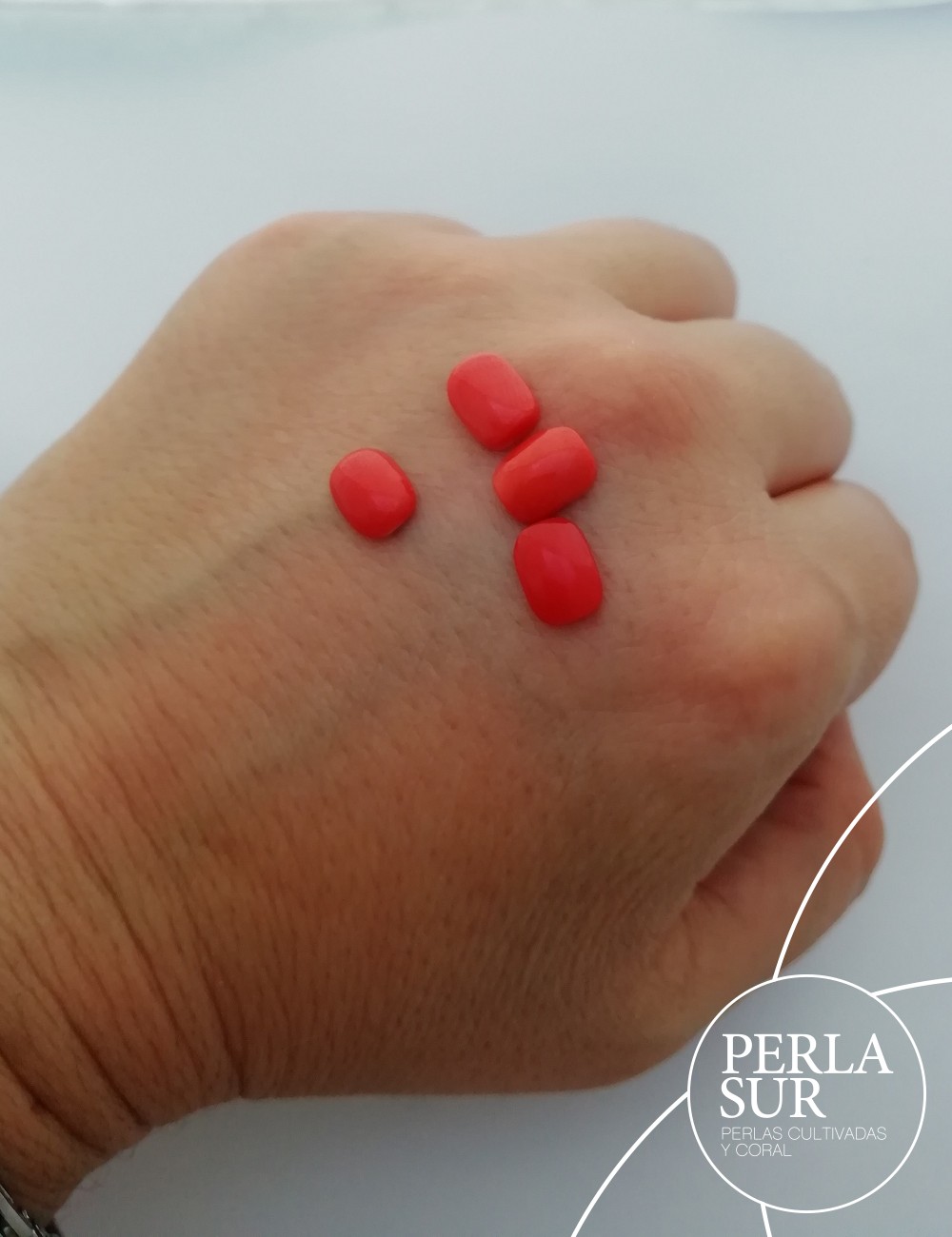 Cabujón 6x8mm antik coral japonés