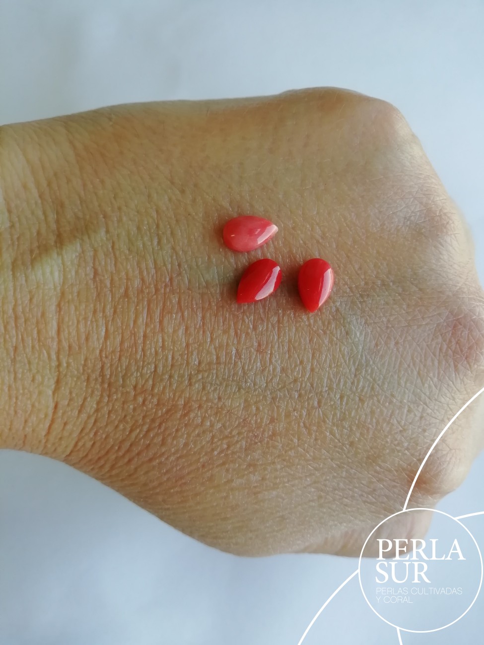 Cabujón 5x8mm lágrima coral japonés