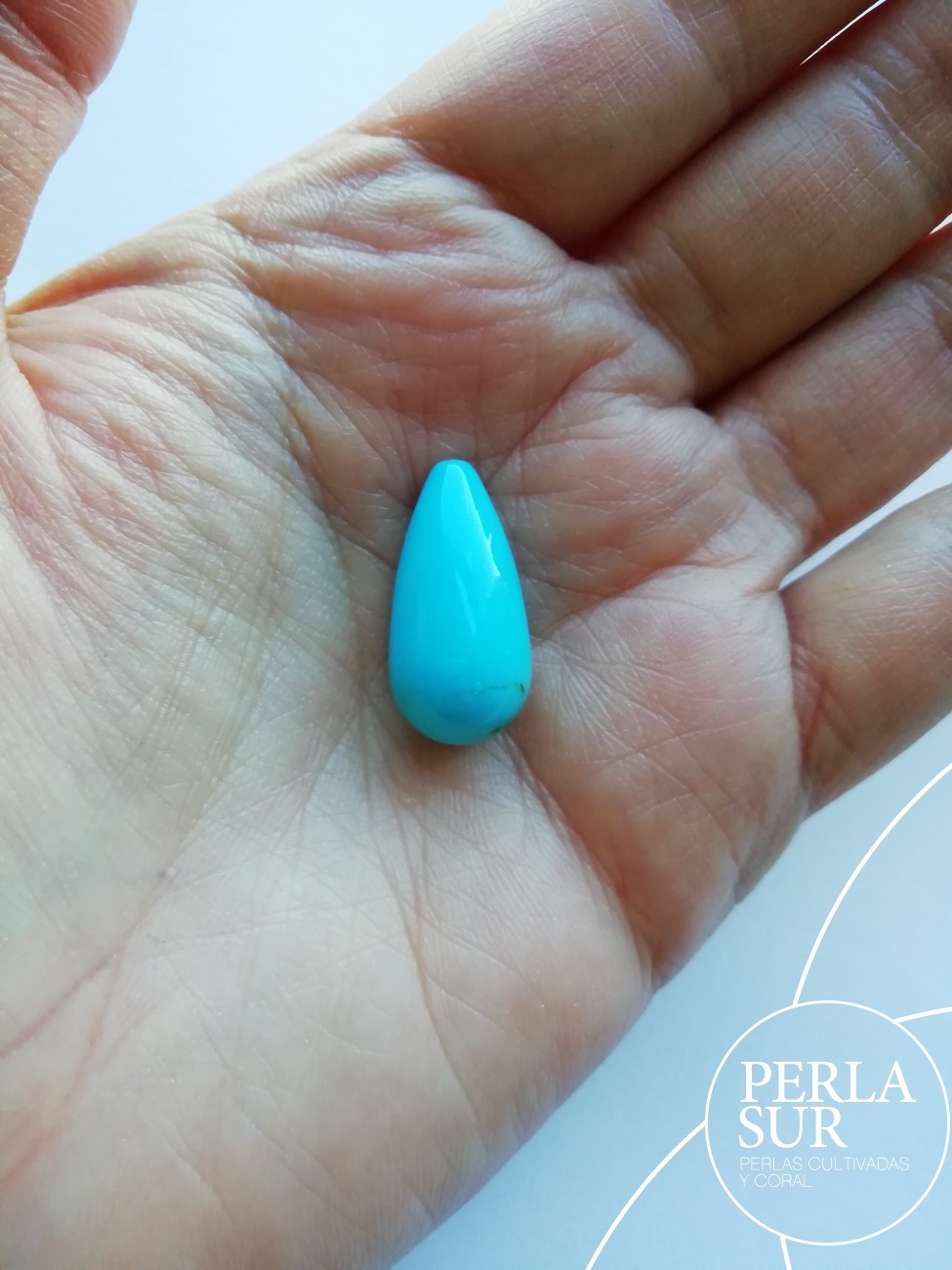 Perilla 22x11mm 1/2t turquesa natural estab.