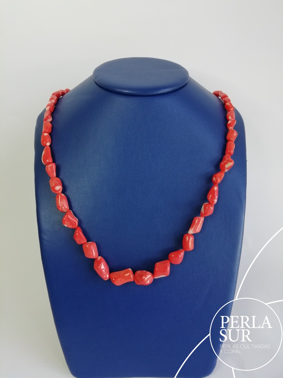 Collar barroco 6-15mm coral japonés rojo