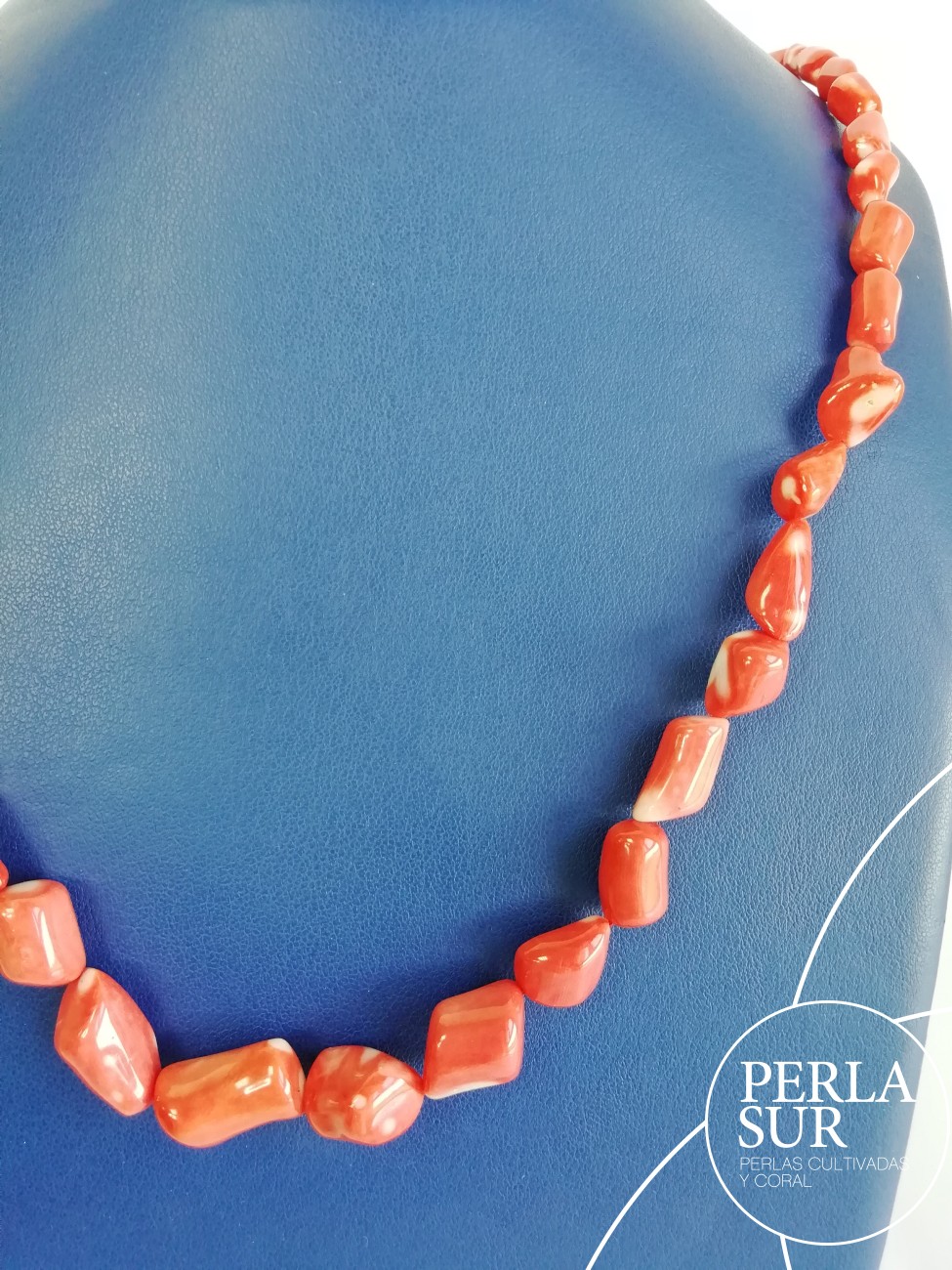 Collar barroco 6-15mm coral japonés rojo
