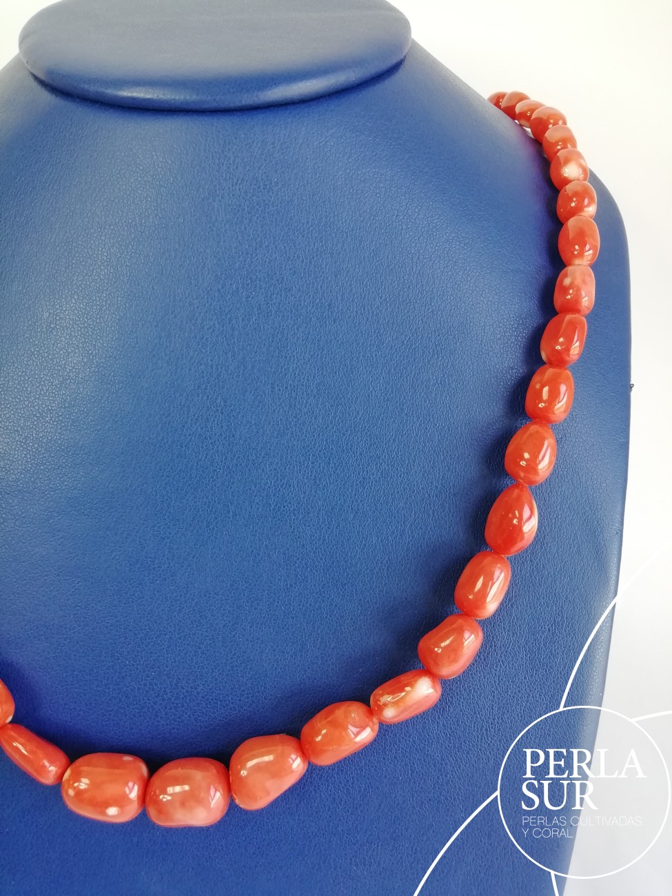 Collar barroco 7-13mm coral japonés rojo