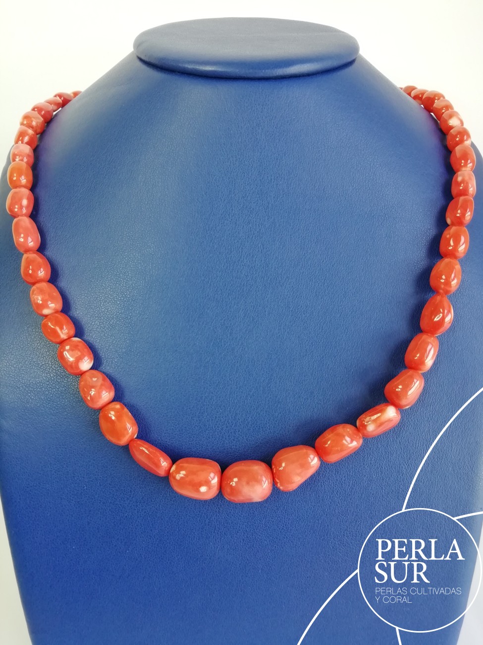 Collar barroco 7-13mm coral japonés rojo