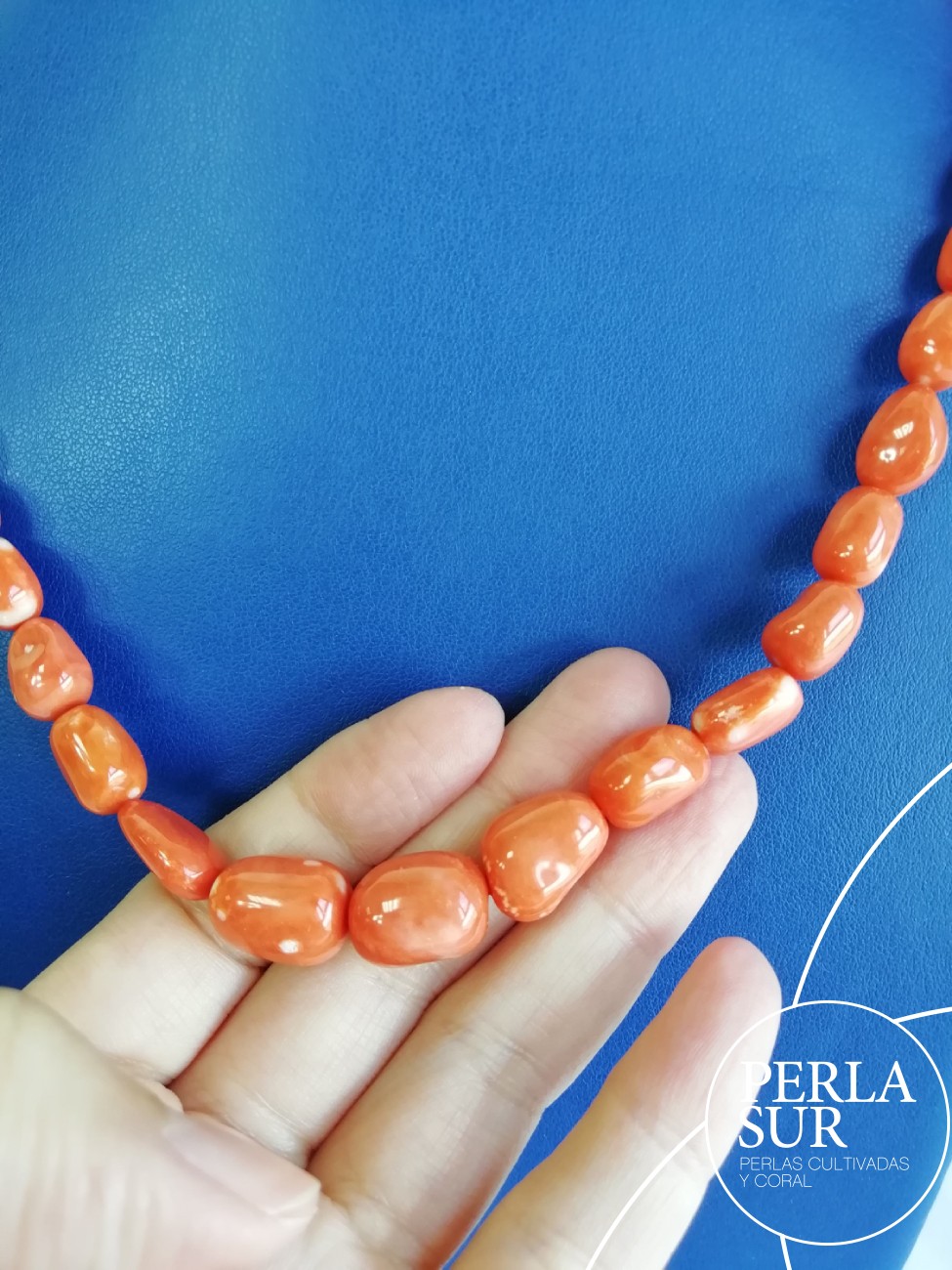 Collar barroco 7-13mm coral japonés rojo