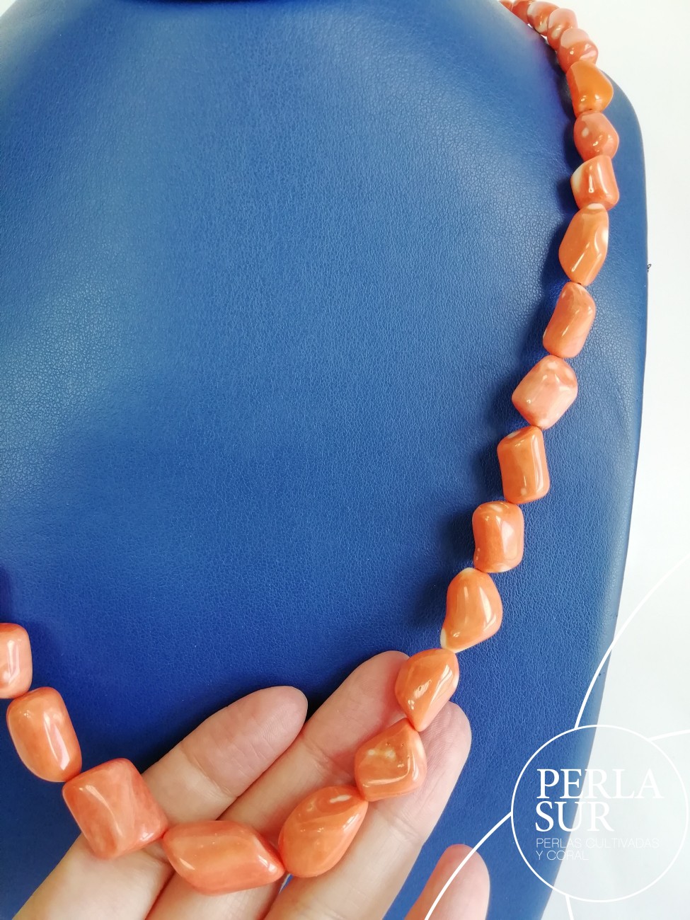 Collar barroco 6-15mm coral japonés naranja