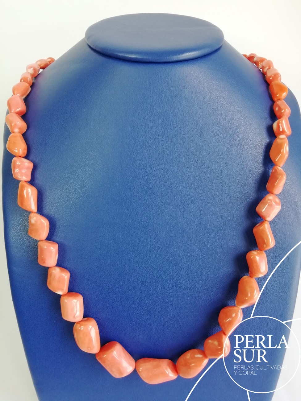 Collar barroco 6-15mm coral japonés naranja