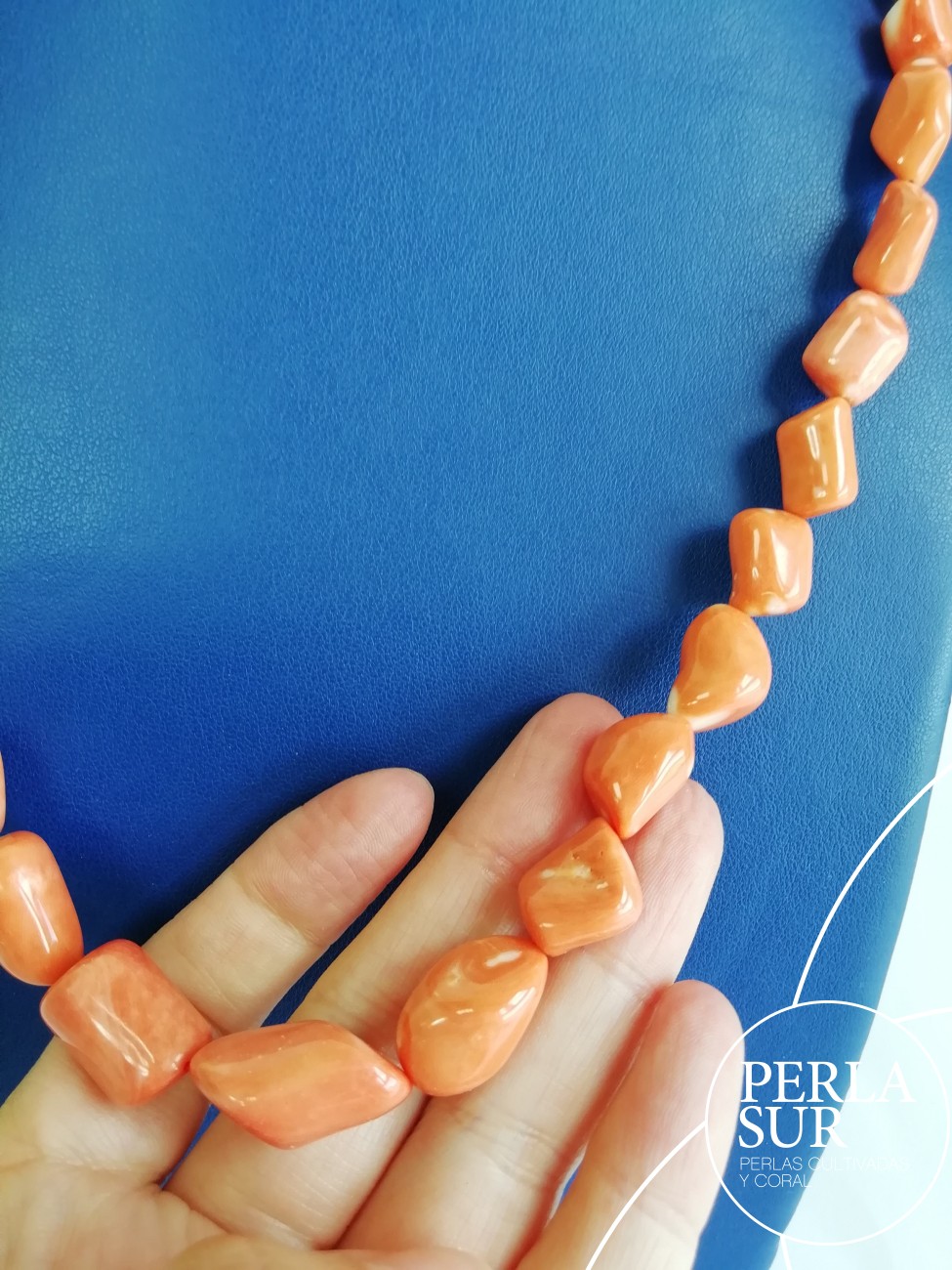 Collar barroco 6-15mm coral japonés naranja