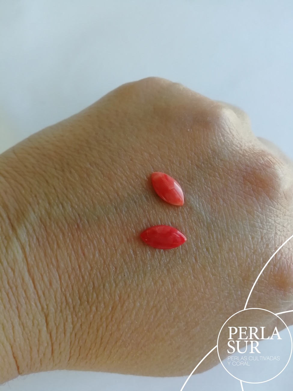 Cabujón 5x10mm Marquise Coral japonés