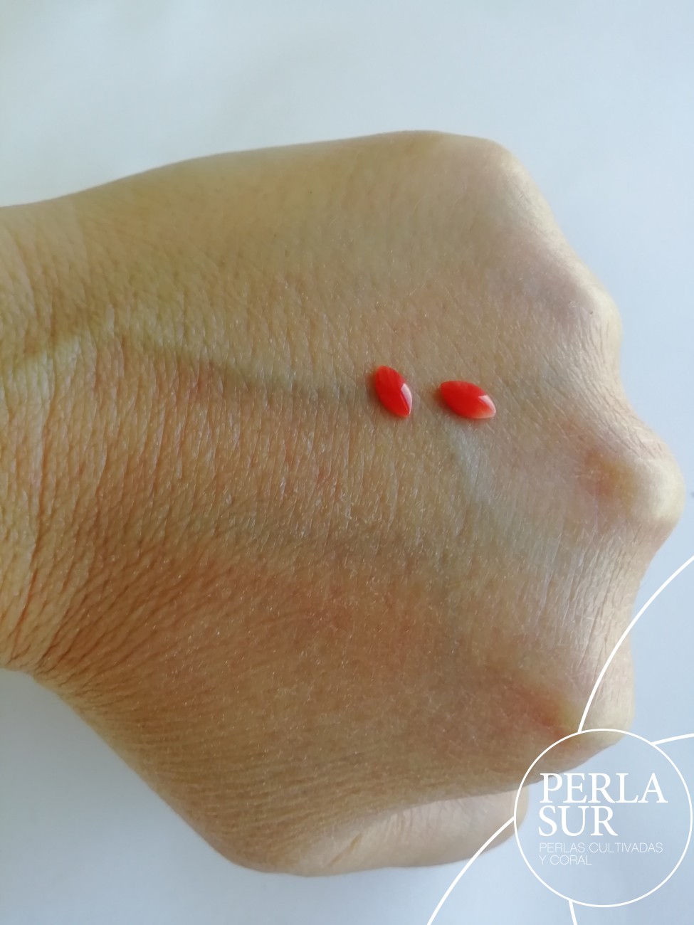 Cabujón 3x6mm Marquise Coral japonés