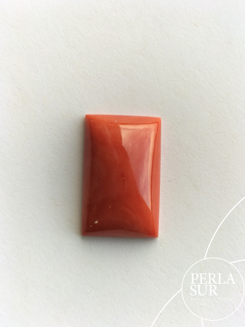Cabujón rectángulo 25x16mm coral japonés