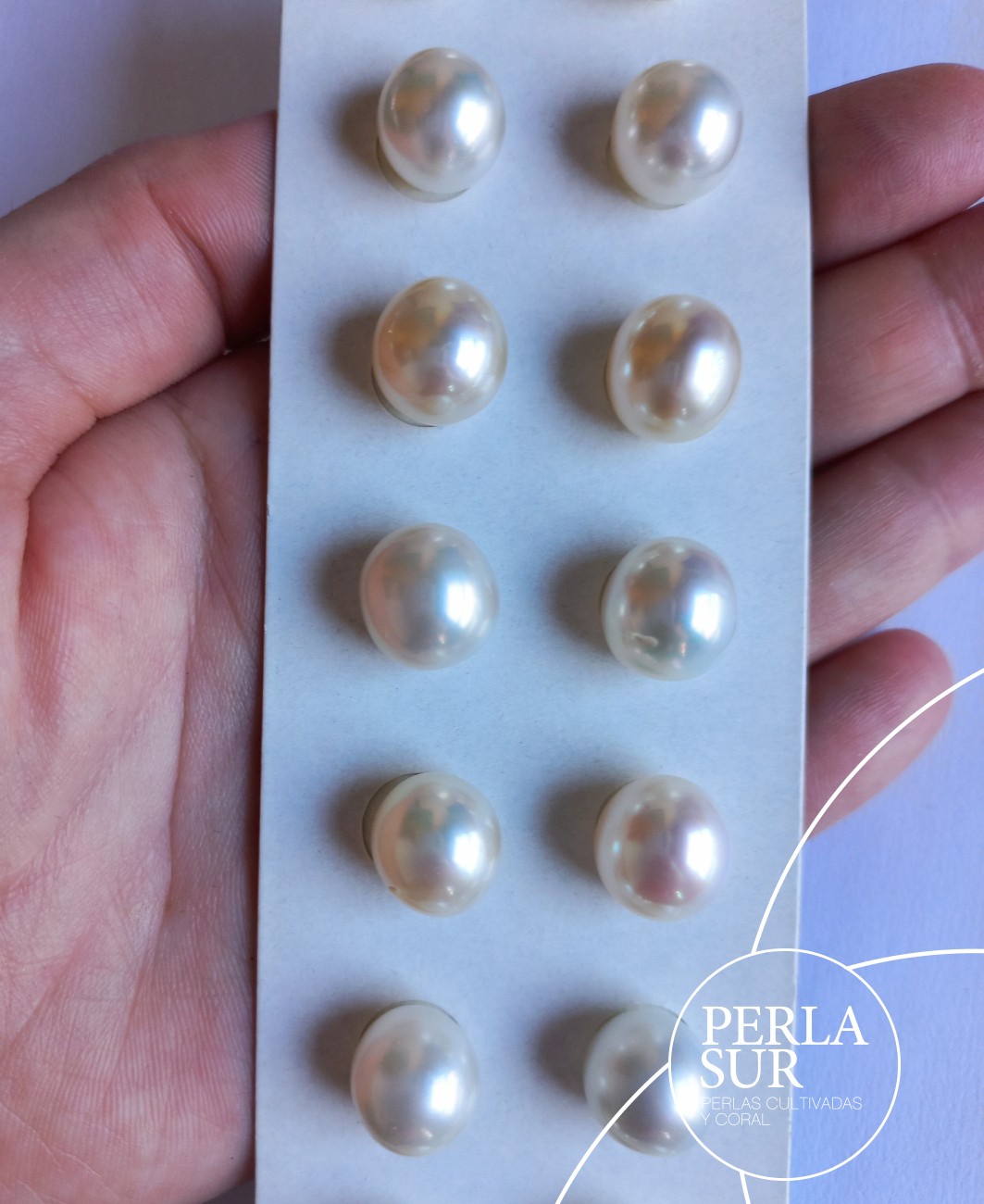 Pareja Perla 12x13mm Australiana Oval