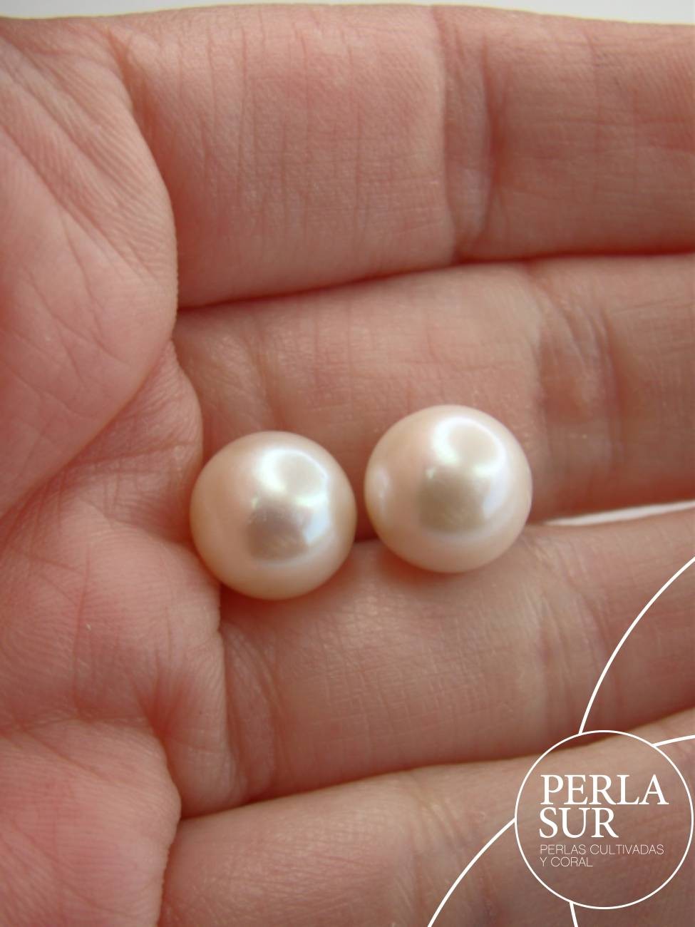 Pareja perla esférica 1/2t 10-10'5mm blanca B