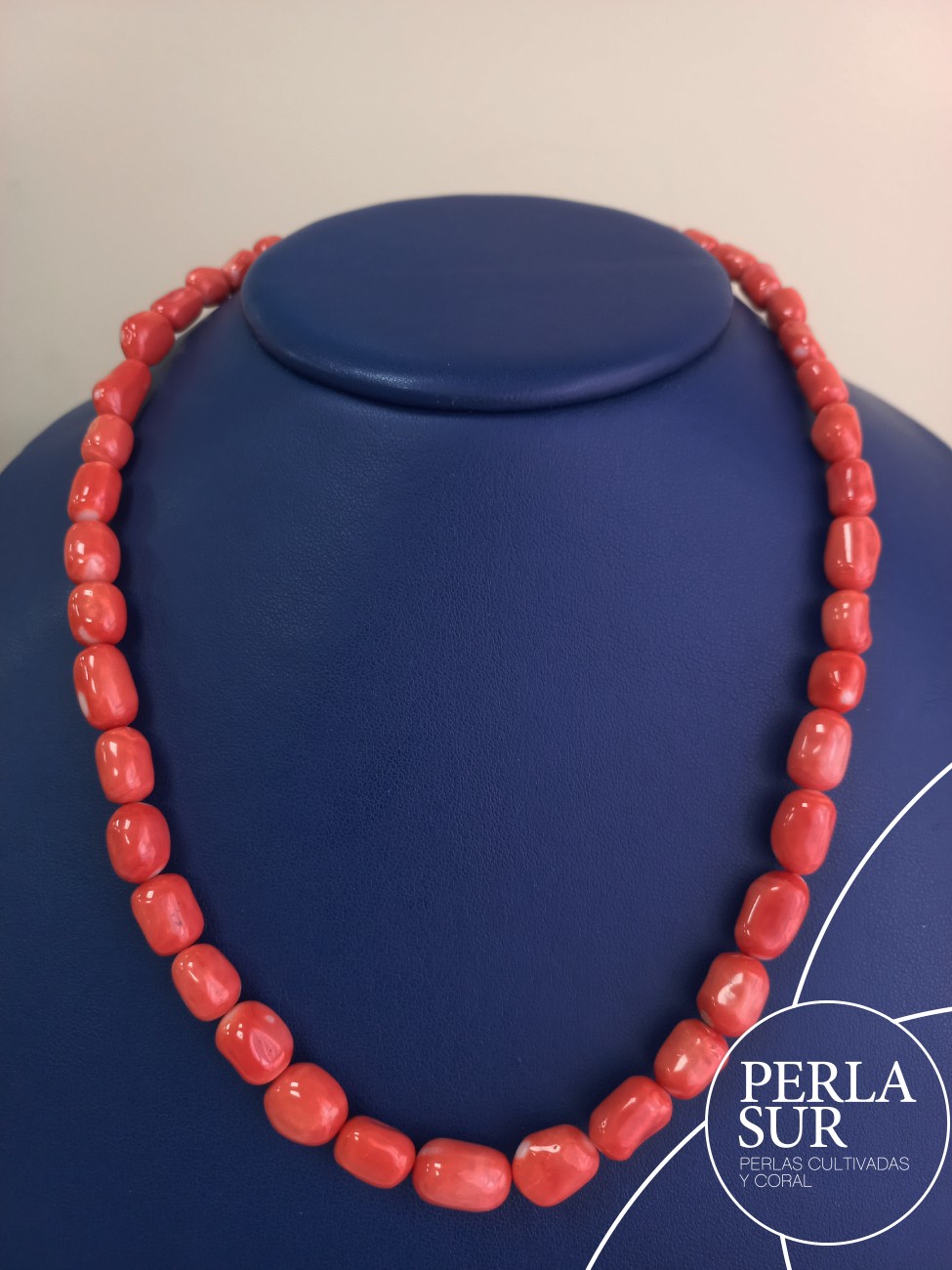 Collar barroco 5-10mm coral japonés 48p 50cm