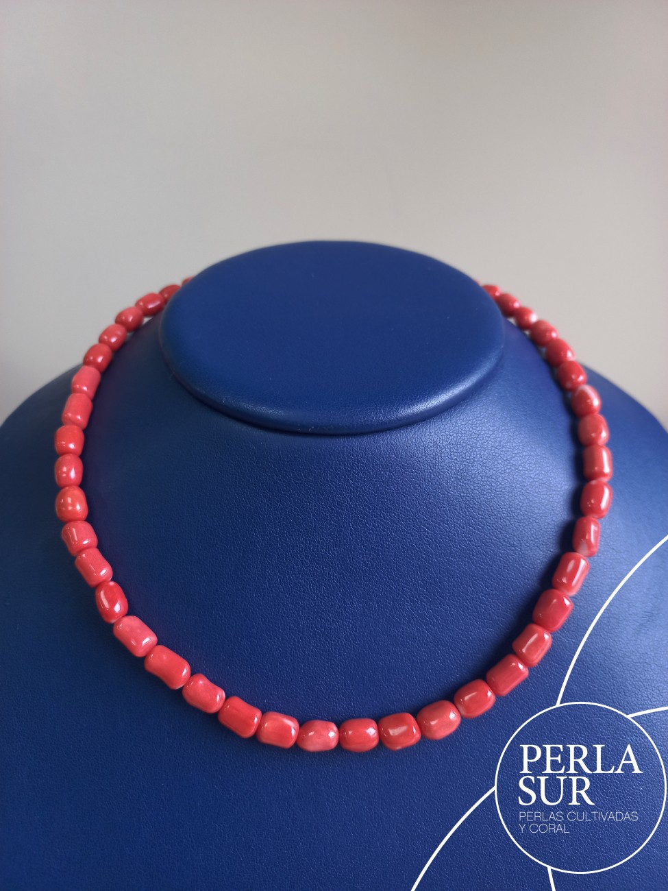 Collar barroco 6-10mm coral japonés 51p 42cm