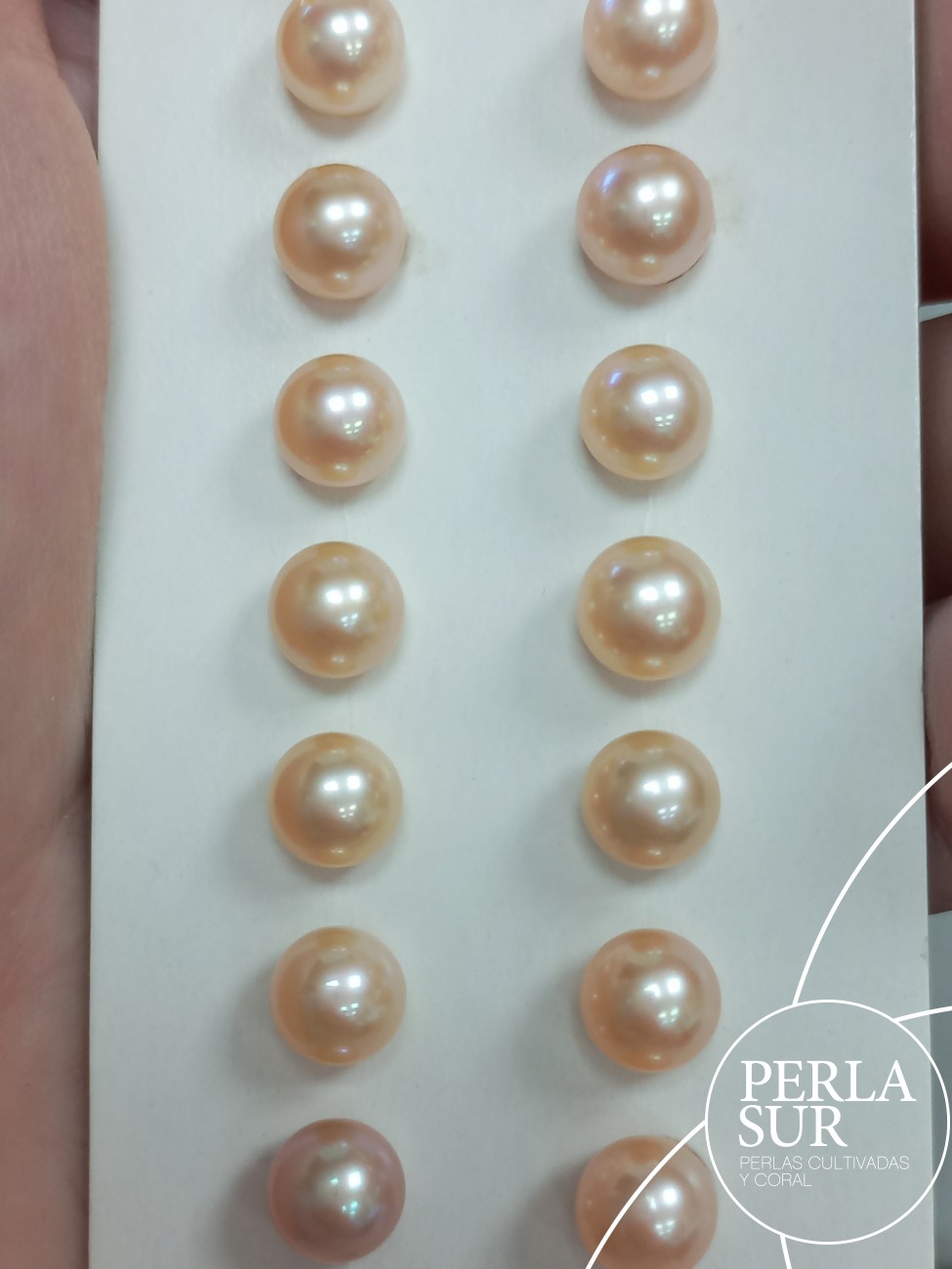 Pareja perla 1/2t 7-7'5mm Salmón (CN)