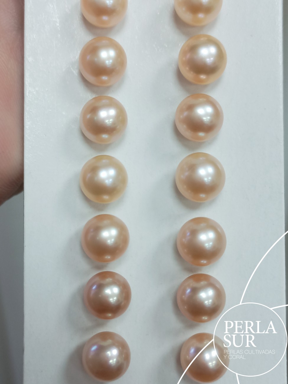 Pareja perla 1/2t 8-8'5mm Salmón (CN)