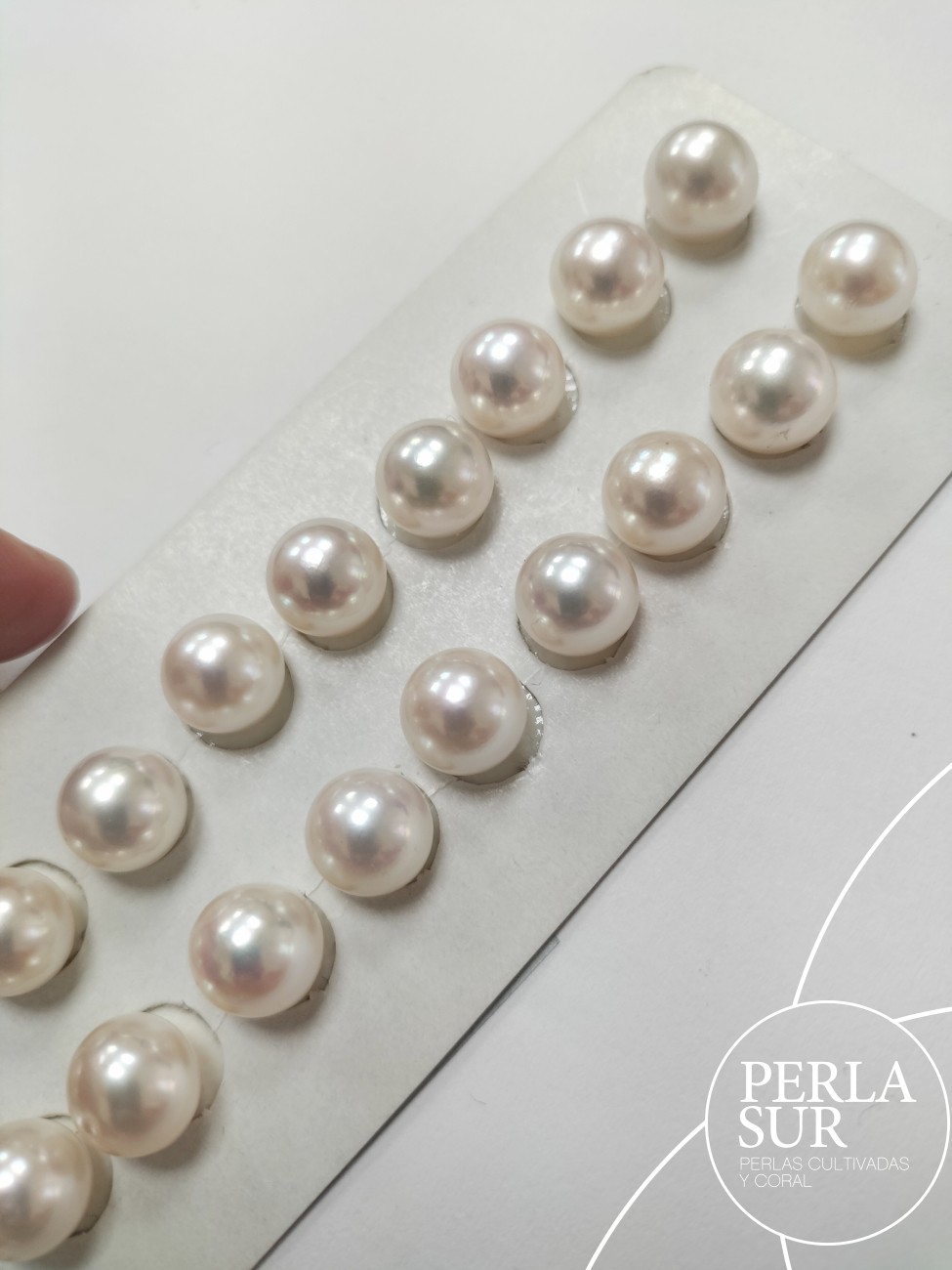 Pareja perla akoya 3/4 9-9'5mm blanca