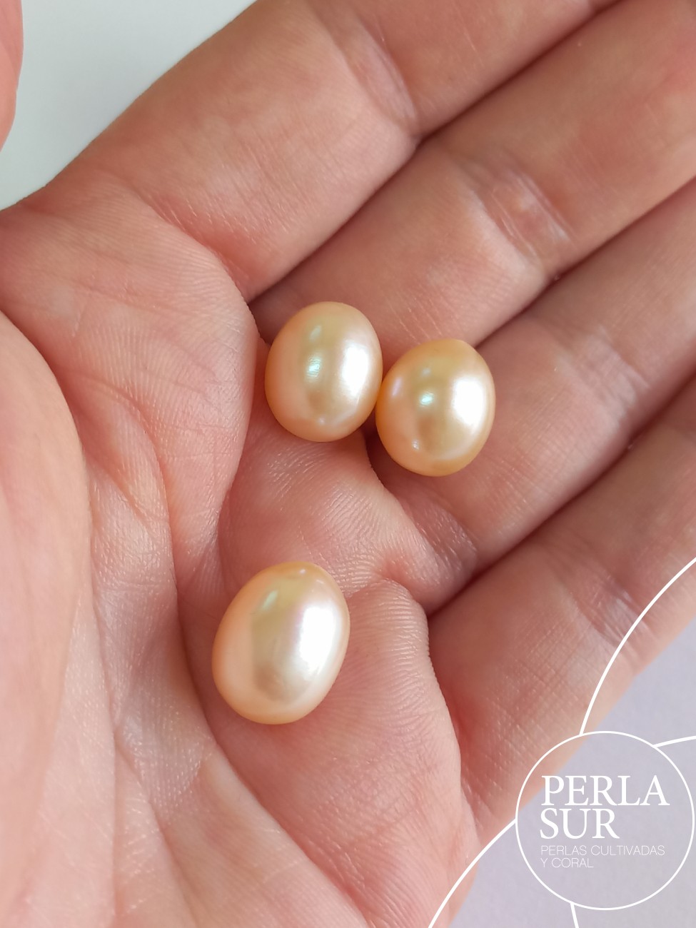 Trio Oval Peach 10-10'5mm 1/2 T. Perla C. Natural