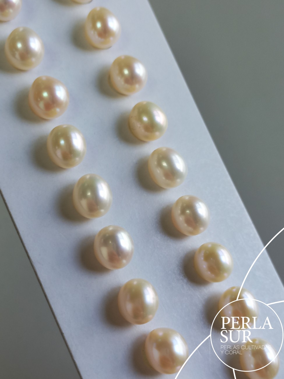 Pareja Perla Oval 6'5-7x7mm 1/2T. Blanca