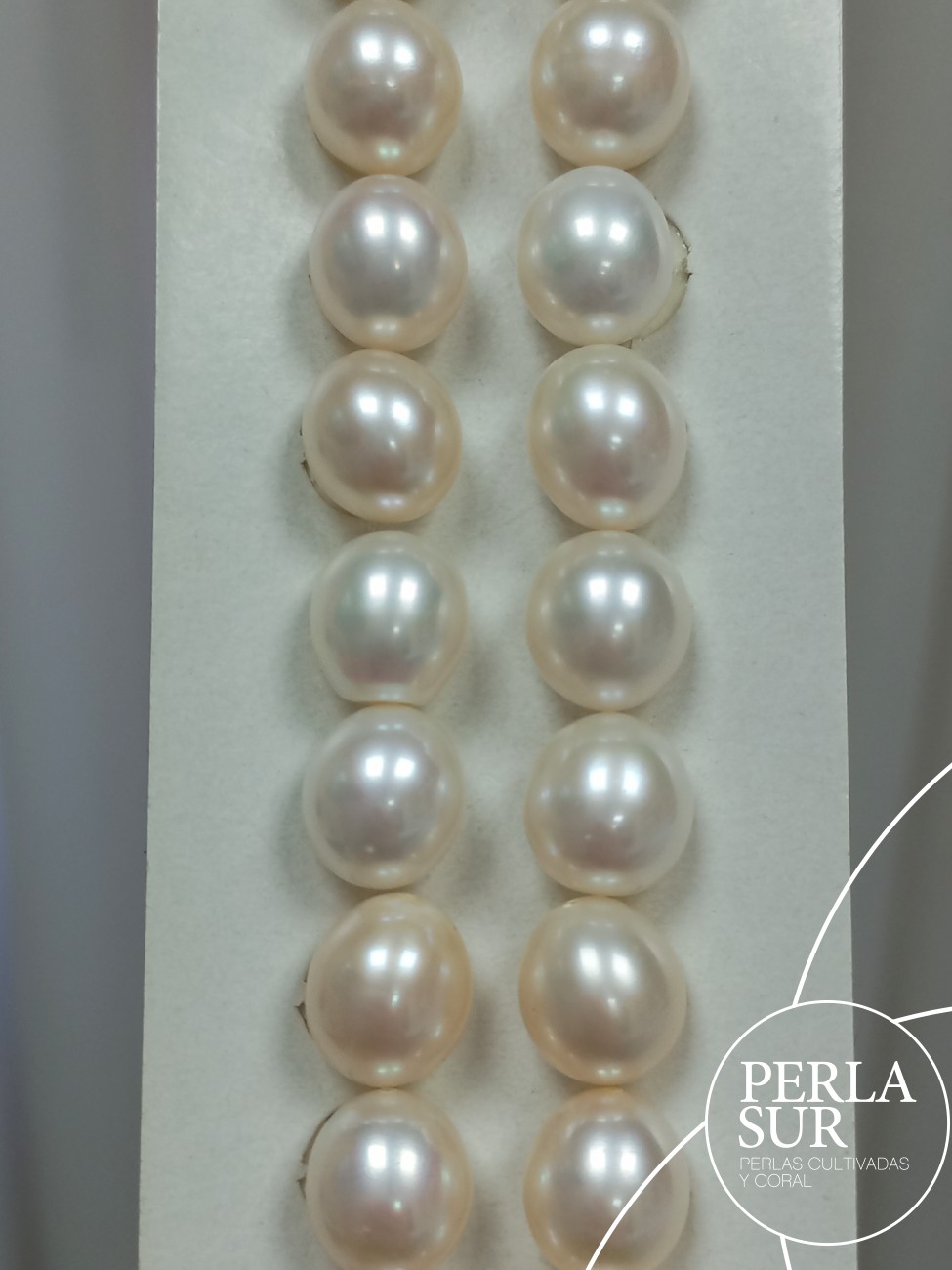 Pareja Perla Oval 9'75x11mm 1/2T. Blanca