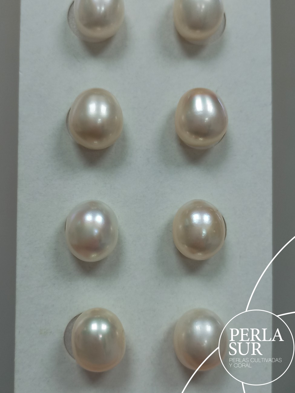 Pareja Perla Oval 10x11'5mm 1/2T. Blanca