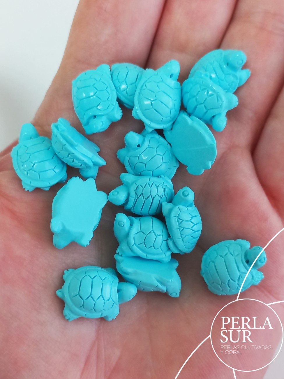 Tortugas 11x15mm turquesa reconstituída