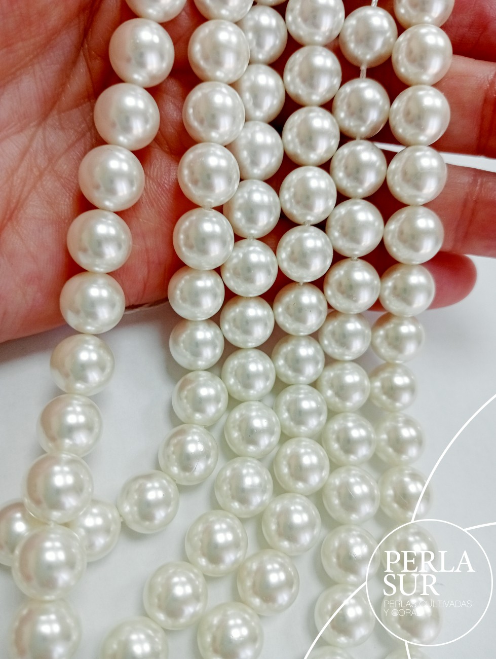 Hilo SHELL esférica 10mm blanca