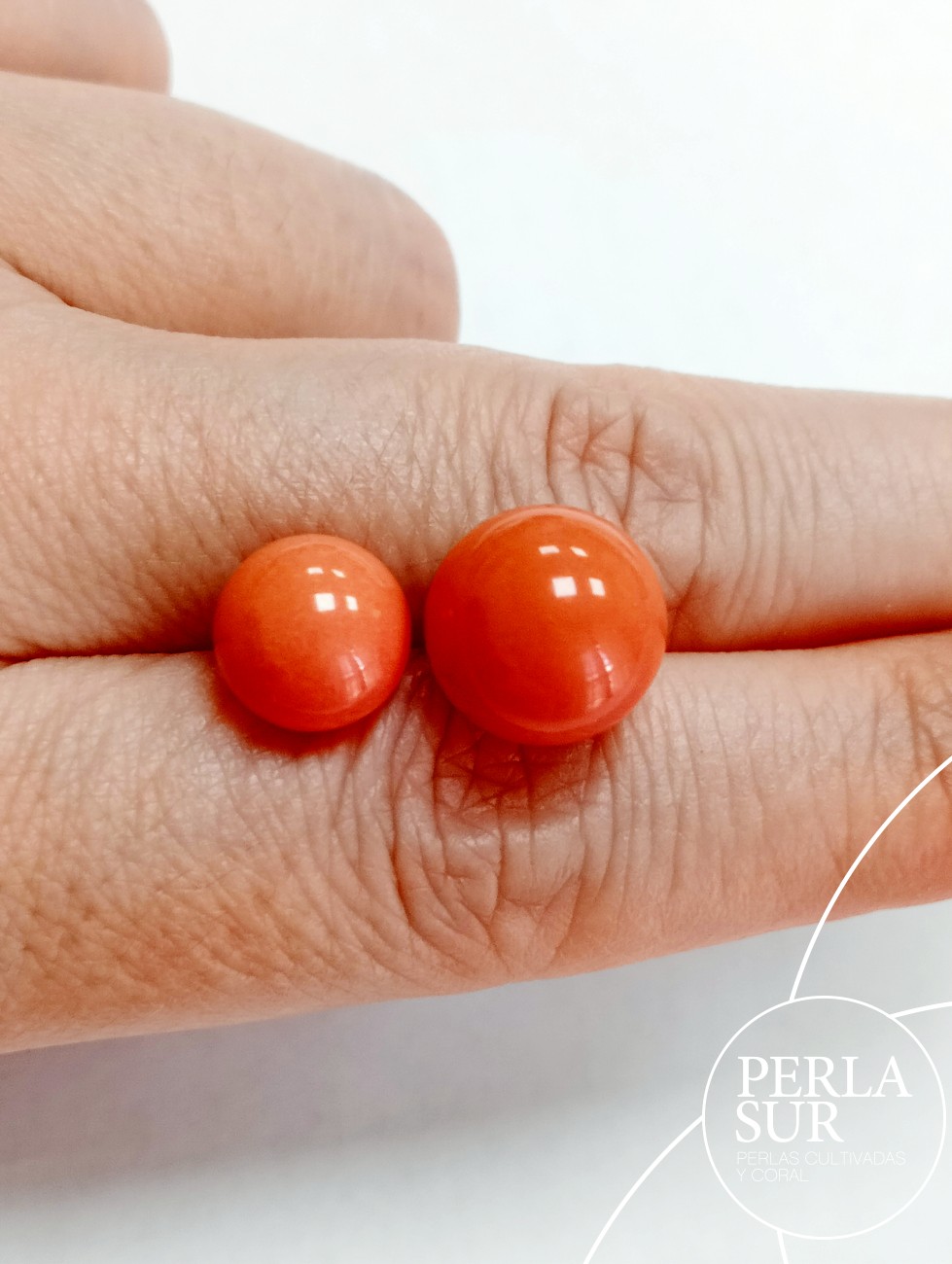 Pareja bola 10mm 1/2t coral sintético (japonés)