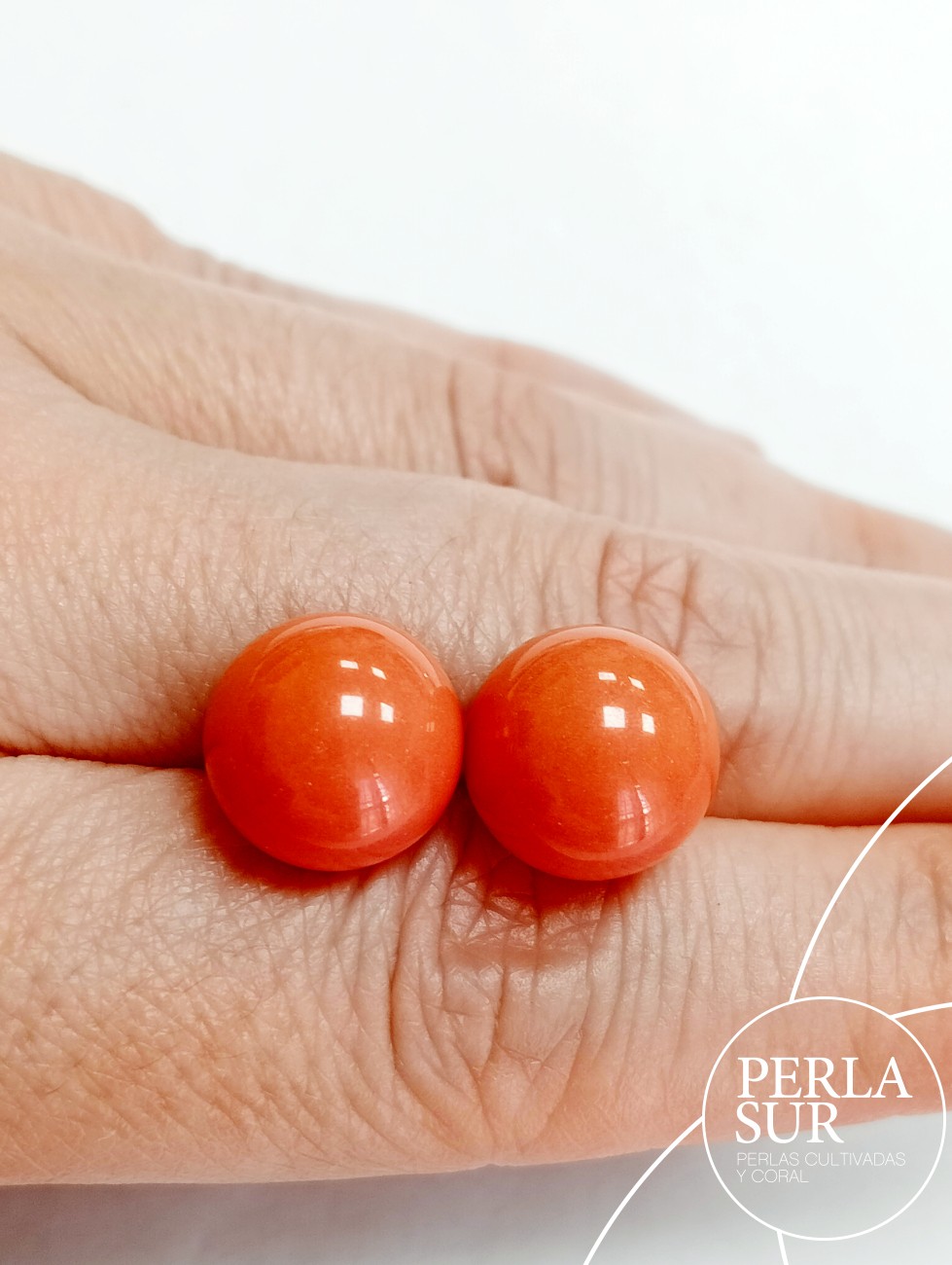 Pareja bola 10mm 1/2t coral sintético (japonés)