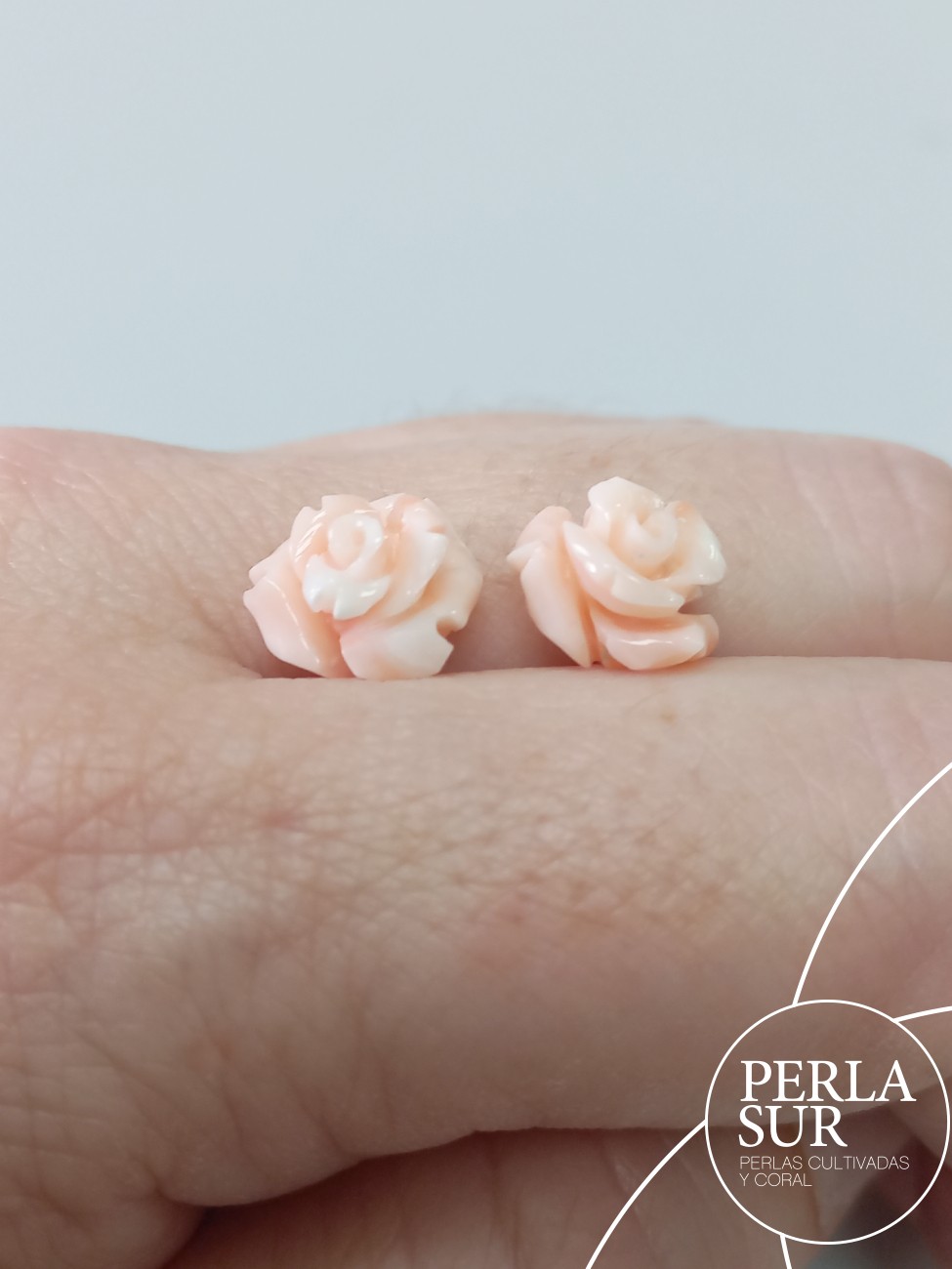 Pareja Rosas 10mm Coral Rosa