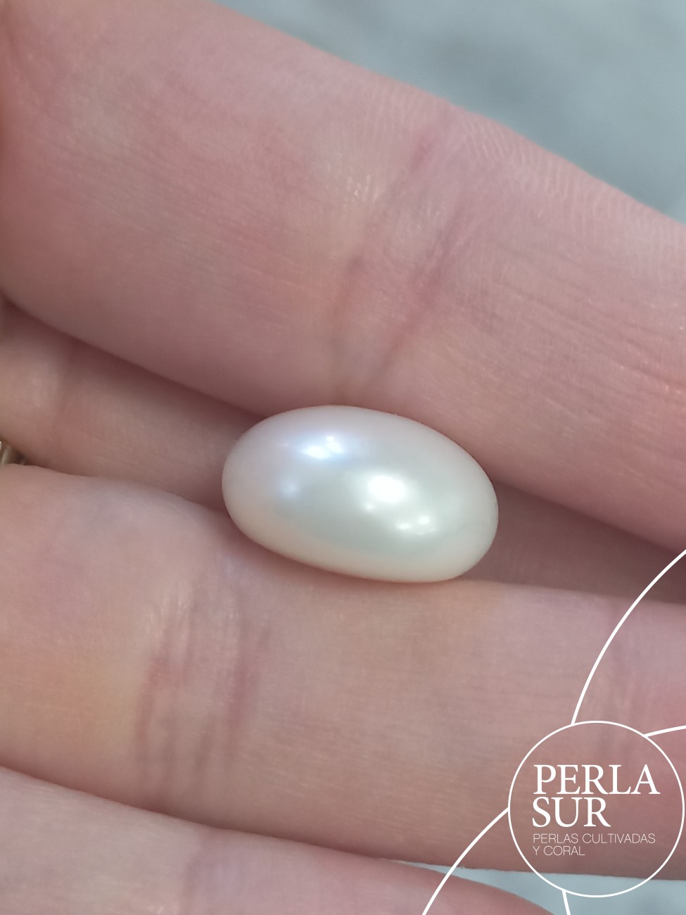 Perla suelta 15mm Botón blanca