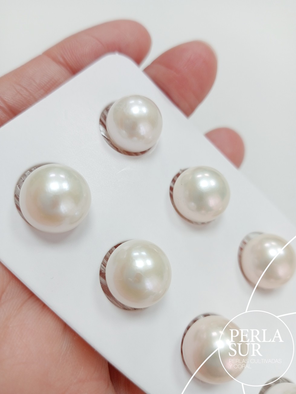 Pareja perla esférica 1/2t Edison 11-11'5mm blanca