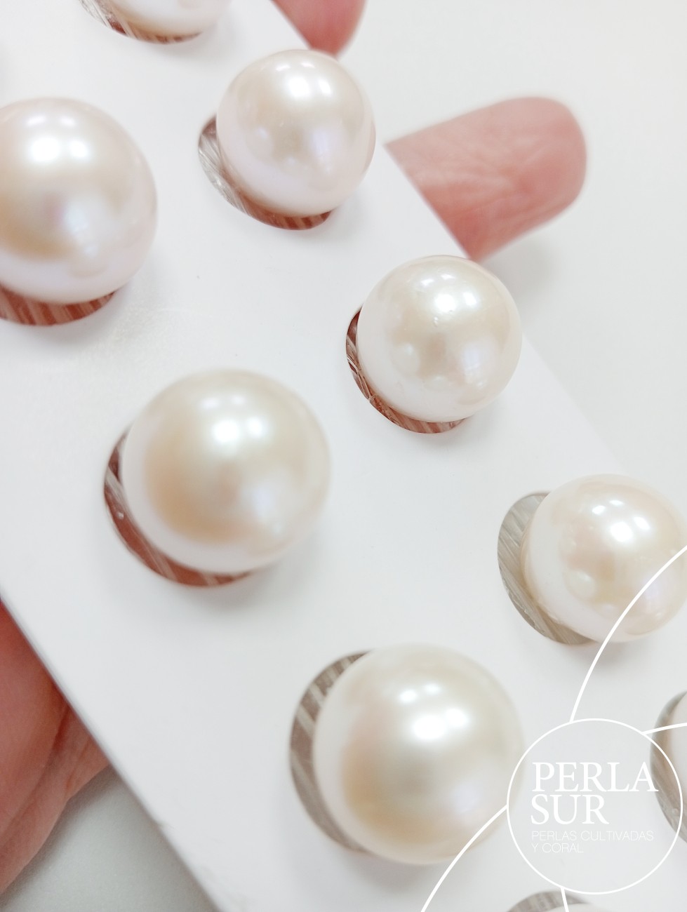 Pareja perla esférica 1/2t Edison 12-12'5mm blanca