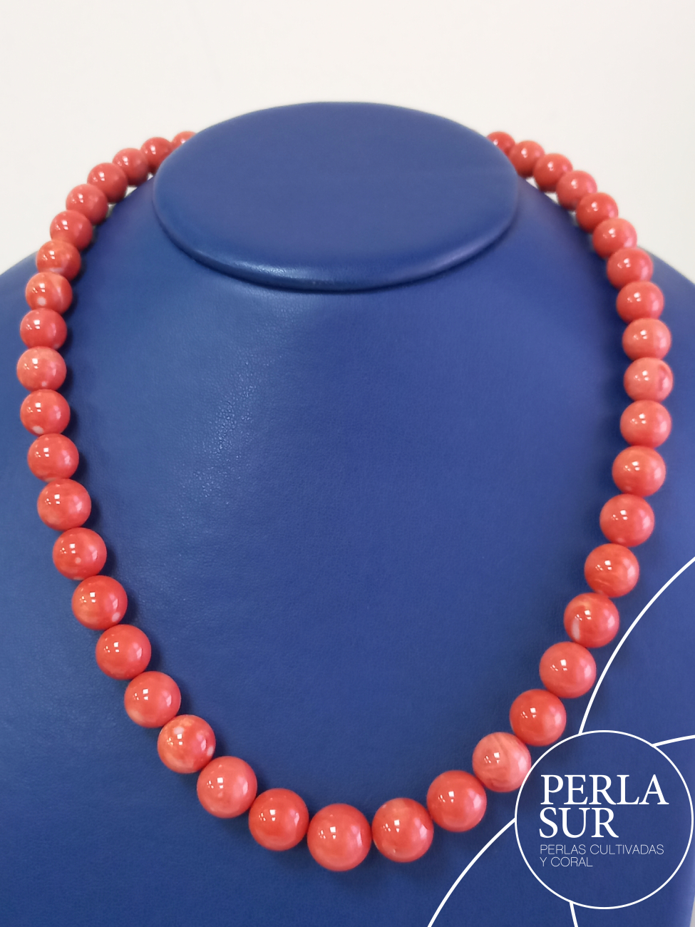 Collar bola 9-13mm coral japonés