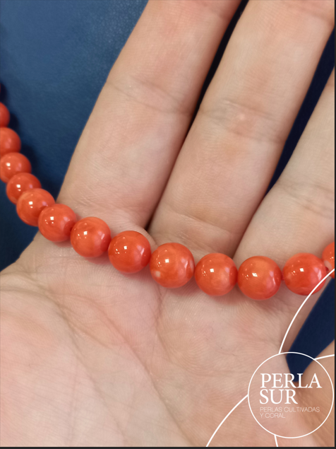 Collar bola 6-8'5/9mm coral japonés - Imagen 3