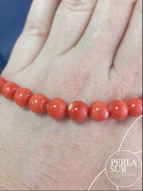 Collar bola 5'5-9mm coral japonés - Imagen 3